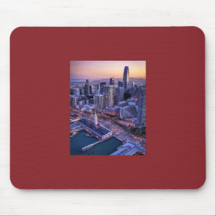 Goldene Stunde Luftbild von San Francisco City Mousepad