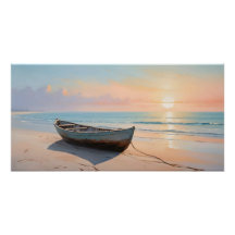 Goldene Stunde Ruhige Strand mit Boot Küste