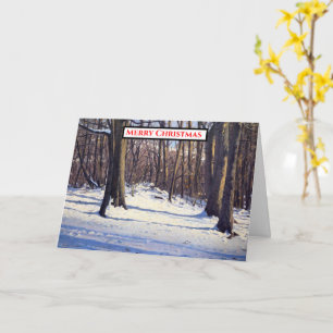 Goldene Stunde Schnee Szene Weihnachten Karte