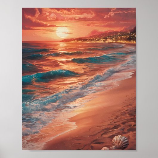 Goldene Stunde Seascape Poster (Vorne)
