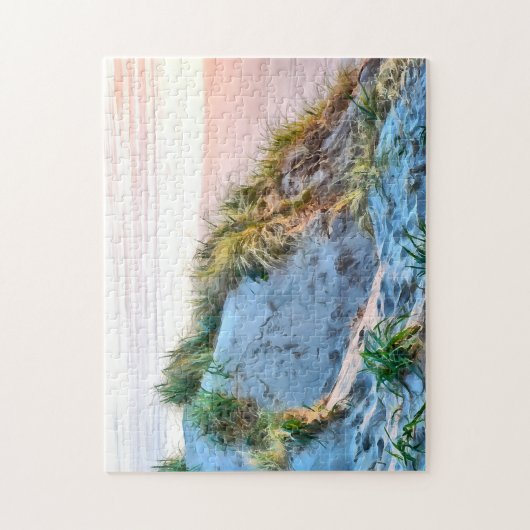 Goldene Stunde Sonnenuntergang auf den Dünen von F Puzzle (Vertikal)