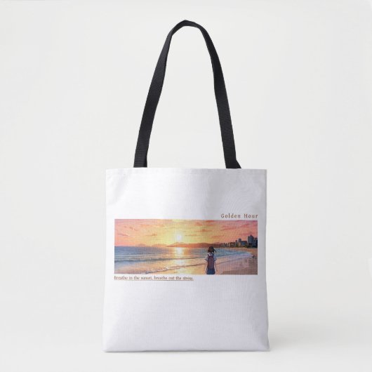 Goldene Stunde - Sonnenuntergang Themenbeutel Tasche (Vorderseite)