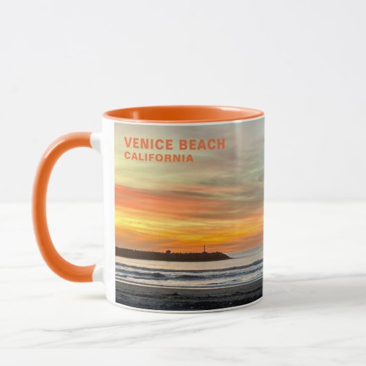 Goldene Stunde Sonnenuntergang - Venice Beach, CA Tasse (Links)