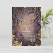 Goldene Stunde Waldlandromantik Einladung (Stehend Vorderseite)