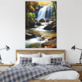 Goldene Stunde Wasserfall - Realistische Landschaf Leinwanddruck (Insitu (Schlafzimmer))