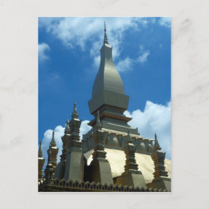 goldene Stupa Spitze Laos Postkarte