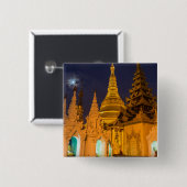 Goldene Stupa und Tempel Button (Vorne & Hinten)
