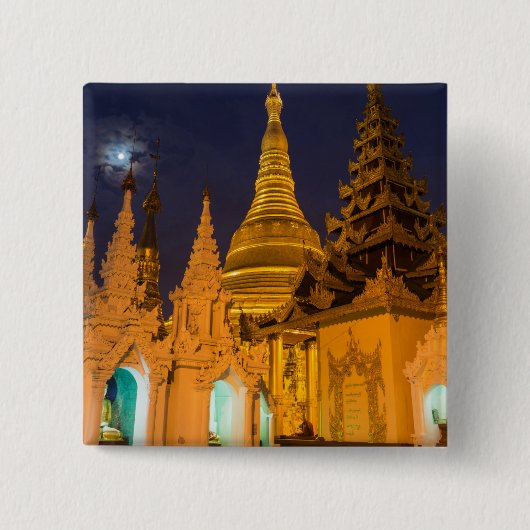 Goldene Stupa und Tempel Button (Vorderseite)