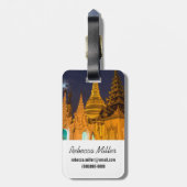 Goldene Stupa und Tempel Gepäckanhänger (Rückseite vertikal)