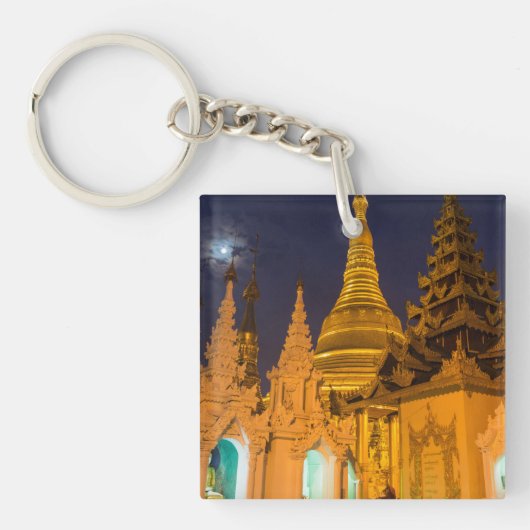Goldene Stupa und Tempel Schlüsselanhänger (Vorderseite)