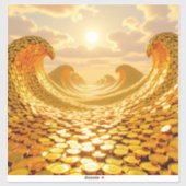 Goldene Sturmflut des Schicksals Aufkleber (Blatt)