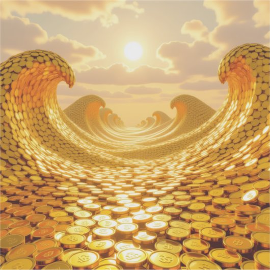 Goldene Sturmflut des Schicksals Aufkleber (Vorderseite)