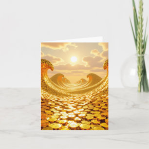 Goldene Sturmflut des Schicksals   Feiertagskarte