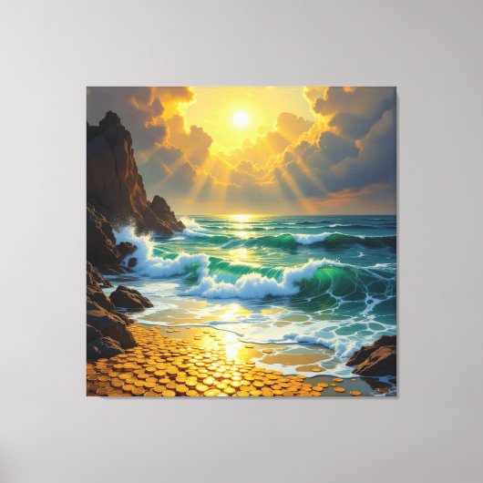 Goldene Sturmflut des Schicksals   Leinwanddruck (Vorderseite)