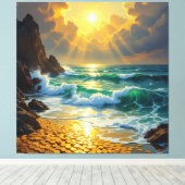 Goldene Sturmflut des Schicksals   Leinwanddruck (Insitu (Holzboden))