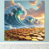 Goldene Sturmflut des Schicksals   Leinwanddruck (Insitu (Holzboden))