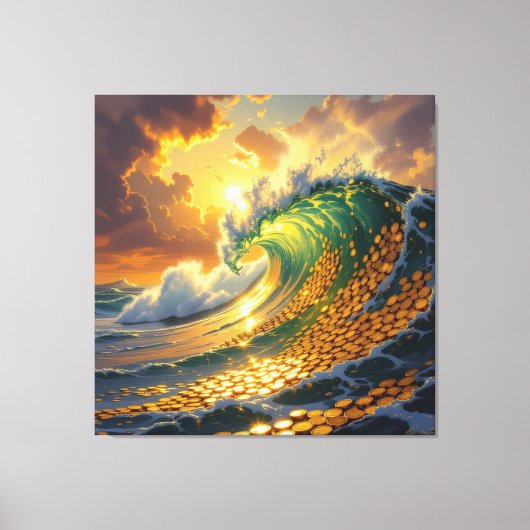 Goldene Sturmflut des Schicksals Leinwanddruck (Vorderseite)