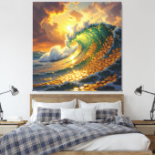 Goldene Sturmflut des Schicksals Leinwanddruck (Insitu (Schlafzimmer))
