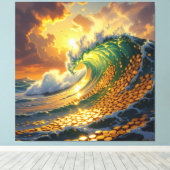 Goldene Sturmflut des Schicksals Leinwanddruck (Insitu (Holzboden))