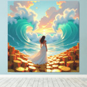 Goldene Sturmflut des Schicksals   Leinwanddruck (Insitu (Holzboden))