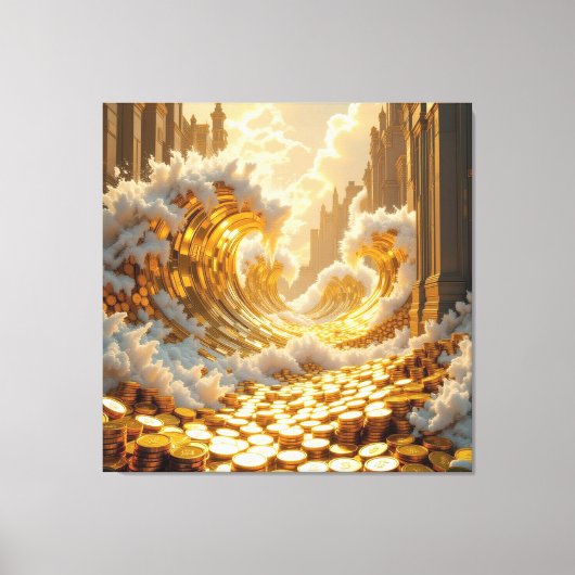 Goldene Sturmflut des Schicksals   Leinwanddruck (Vorderseite)