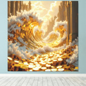 Goldene Sturmflut des Schicksals   Leinwanddruck (Insitu (Holzboden))