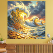 Goldene Sturmflut des Schicksals   Leinwanddruck (Insitu (Wohnzimmer))