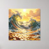 Goldene Sturmflut des Schicksals Leinwanddruck (Vorderseite)