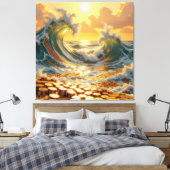 Goldene Sturmflut des Schicksals Leinwanddruck (Insitu (Schlafzimmer))