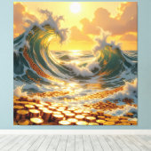 Goldene Sturmflut des Schicksals   Leinwanddruck (Insitu (Holzboden))