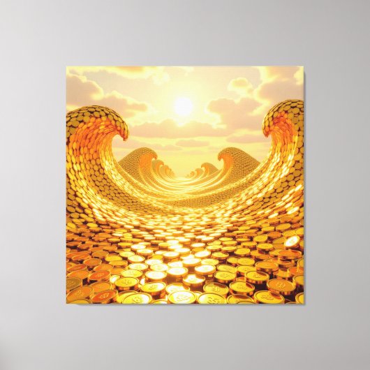 Goldene Sturmflut des Schicksals   Leinwanddruck (Vorderseite)