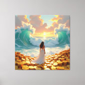 Goldene Sturmflut des Schicksals Leinwanddruck (Vorderseite)