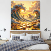 Goldene Sturmflut des Schicksals   Leinwanddruck (Insitu (Schlafzimmer))