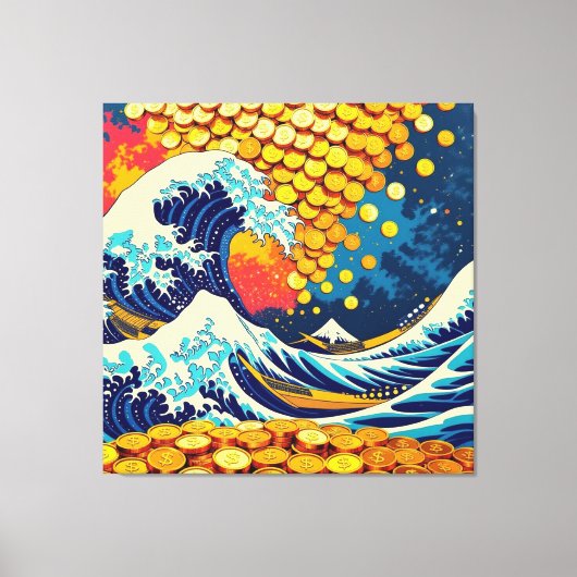 Goldene Sturmflut des Schicksals   Leinwanddruck (Vorderseite)