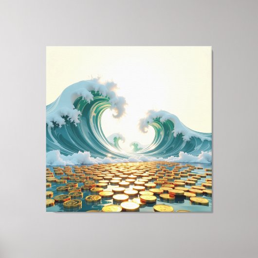 Goldene Sturmflut des Schicksals Leinwanddruck (Vorderseite)