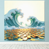 Goldene Sturmflut des Schicksals Leinwanddruck (Insitu (Holzboden))