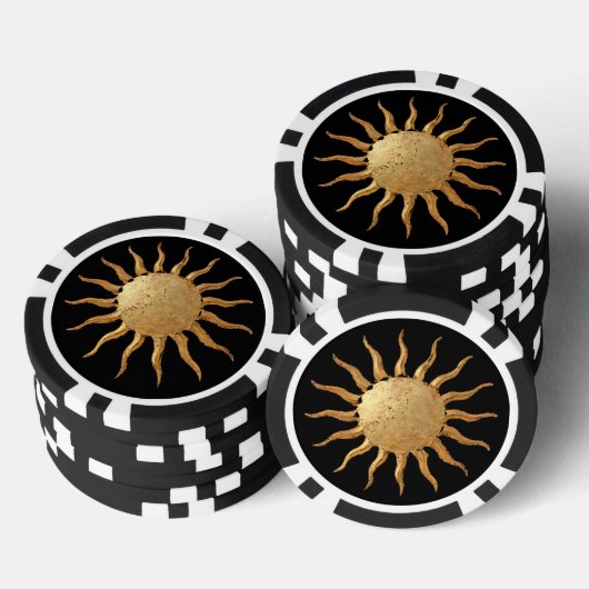 Goldene Sun Poker Chip (Stapel)