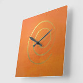 Goldene Swirl auf Orange Golden Spiral Moderne Kun Quadratische Wanduhr (Winkel)