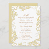 Goldene Swirl - Einladung zum 50. Hochzeitstag (Vorne/Hinten)