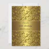 Goldene Swirl-Geburtstagsparty Einladung (Vorderseite)
