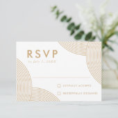 Goldene Swirl-Hochzeit RSVP Karte (Stehend Vorderseite)