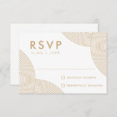 Goldene Swirl-Hochzeit RSVP Karte (Vorne/Hinten)