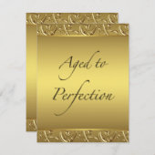 Goldene Swirl im Alter bis zur Perfektion Geburtst Einladung (Vorne/Hinten)