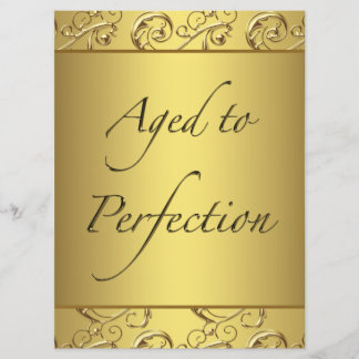 Goldene Swirl im Alter bis zur Perfektion Geburtst Einladung