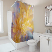 Goldene Symphonie aus blühenden abstrakten Blütenb Duschvorhang (Beispiel)