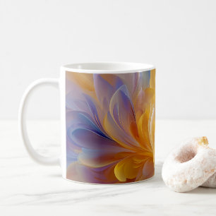 Goldene Symphonie blühender abstrakter Blütenblätt Kaffeetasse