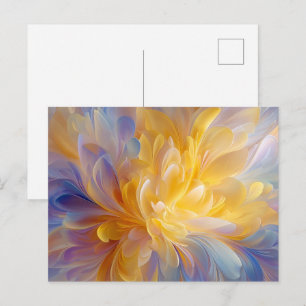 Goldene Symphonie blühender abstrakter Blütenblätt Postkarte