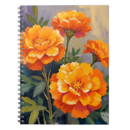 Goldene Tagetes | Aquarell Blumen Floral Notizblock