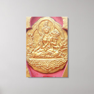 goldene Tarta Buddhistische Statue umhüllt Leinwan Leinwanddruck