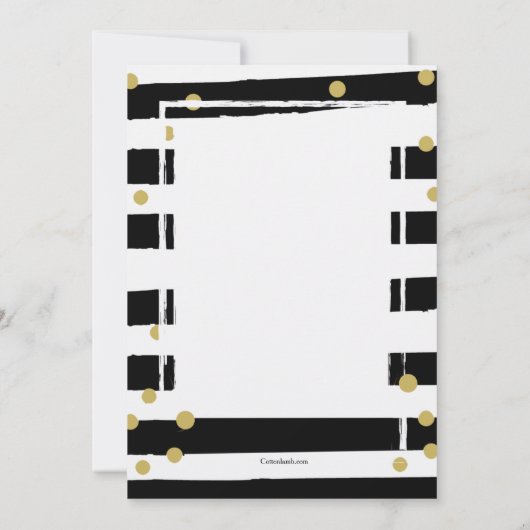 Goldene Tasse Tee Einladung (Rückseite)